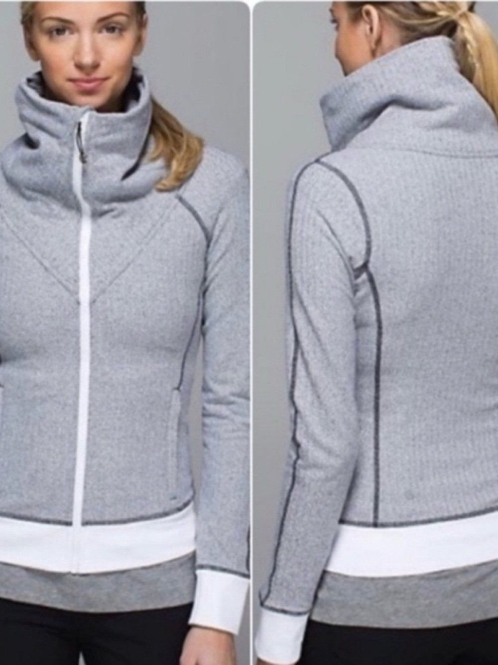 lululemon athletica Light Gray High Funnel Zip Jacket